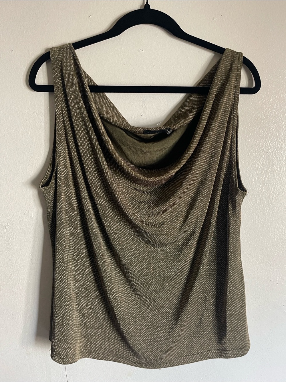 VTG Made in Heaven Metallic Gold Cowl Neck Top 2X Made in USA 90s Indie Sleaze